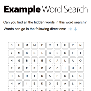 online word search maker to pdf