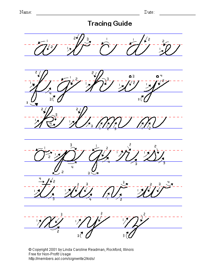 cursive writing a to z small letters pdf