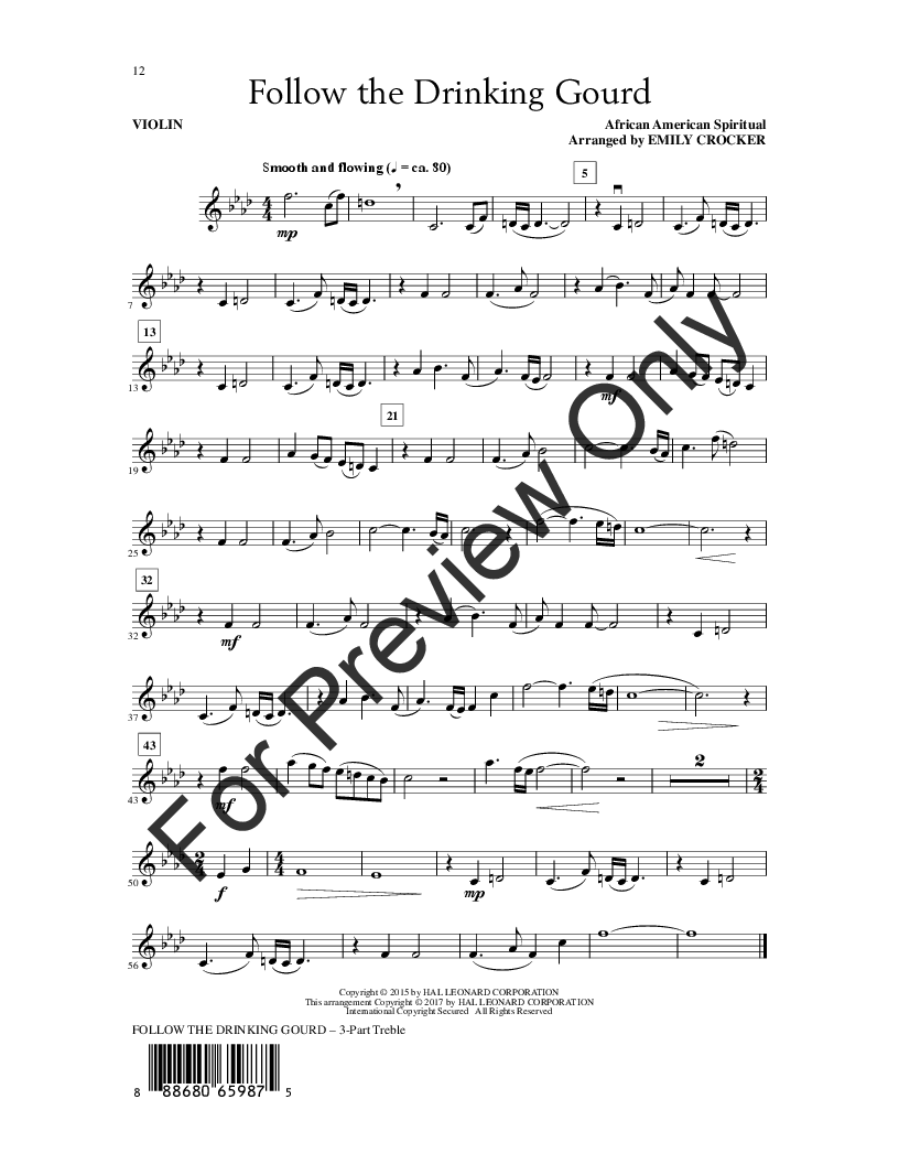 follow the drinking gourd sheet music pdf